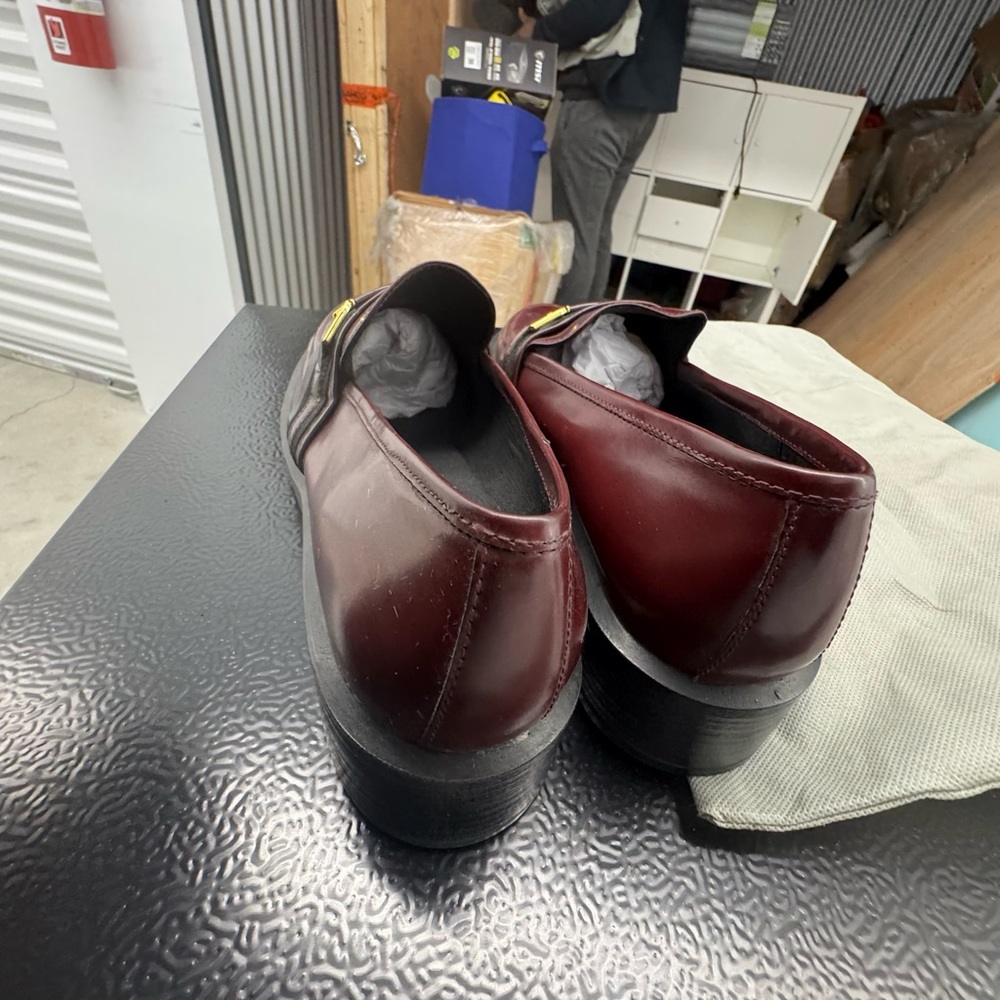Geox Burgundy Loafers with Gold Accents real patent leather - Picture 2 of 4